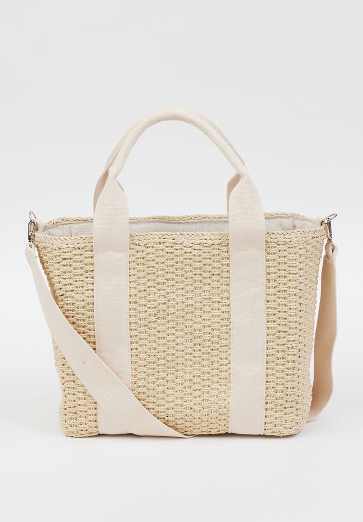Modern Straw Cooler Tote, Natural / Beige, hi-res image number 0