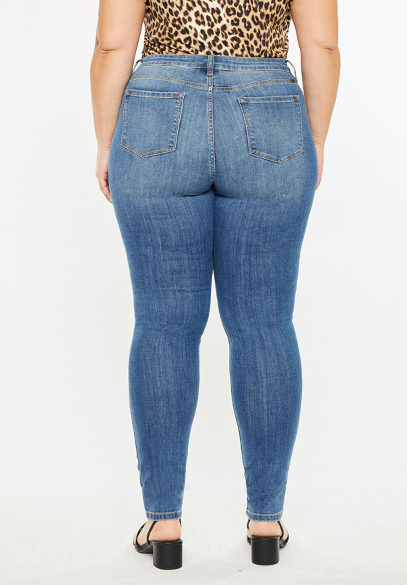Sharon Mid Rise Super Skinny (Plus Size), Medium Wash / Medium Wash, alternate image number 3