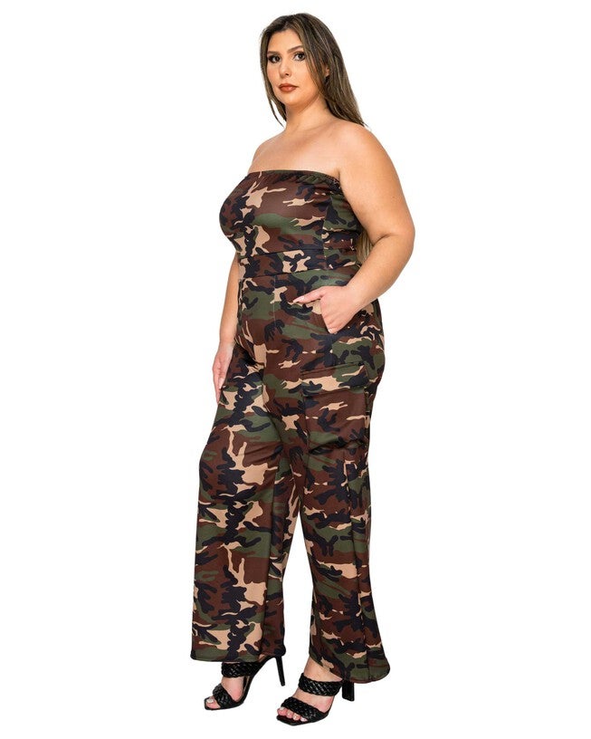 Freya Camo Cargo Jumpsuit, Camo / Forest Green, alternate image number 1