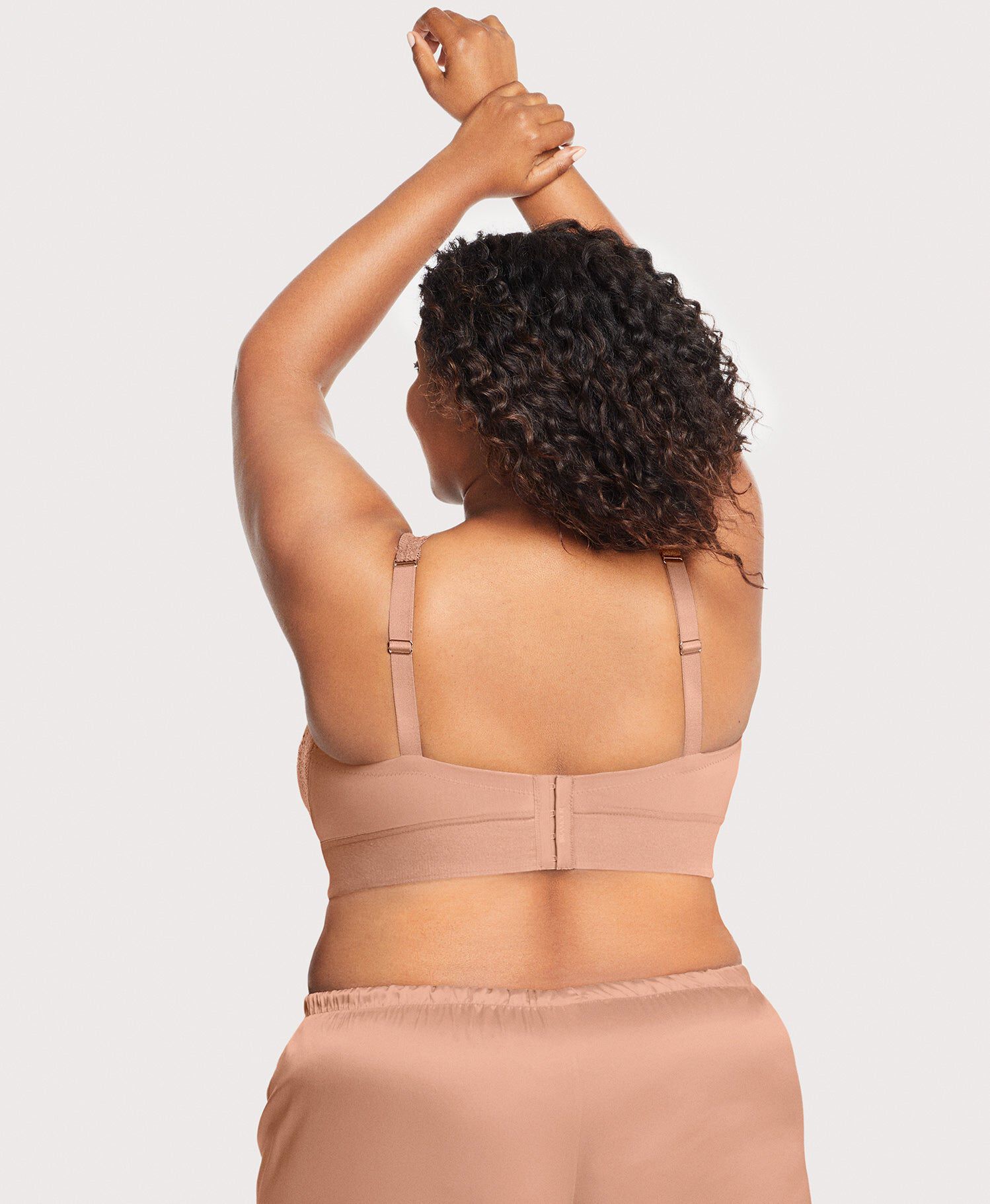 Bramour Lexington Lace Plunge Bralette, Cappuccino / Taupe, alternate image number 2