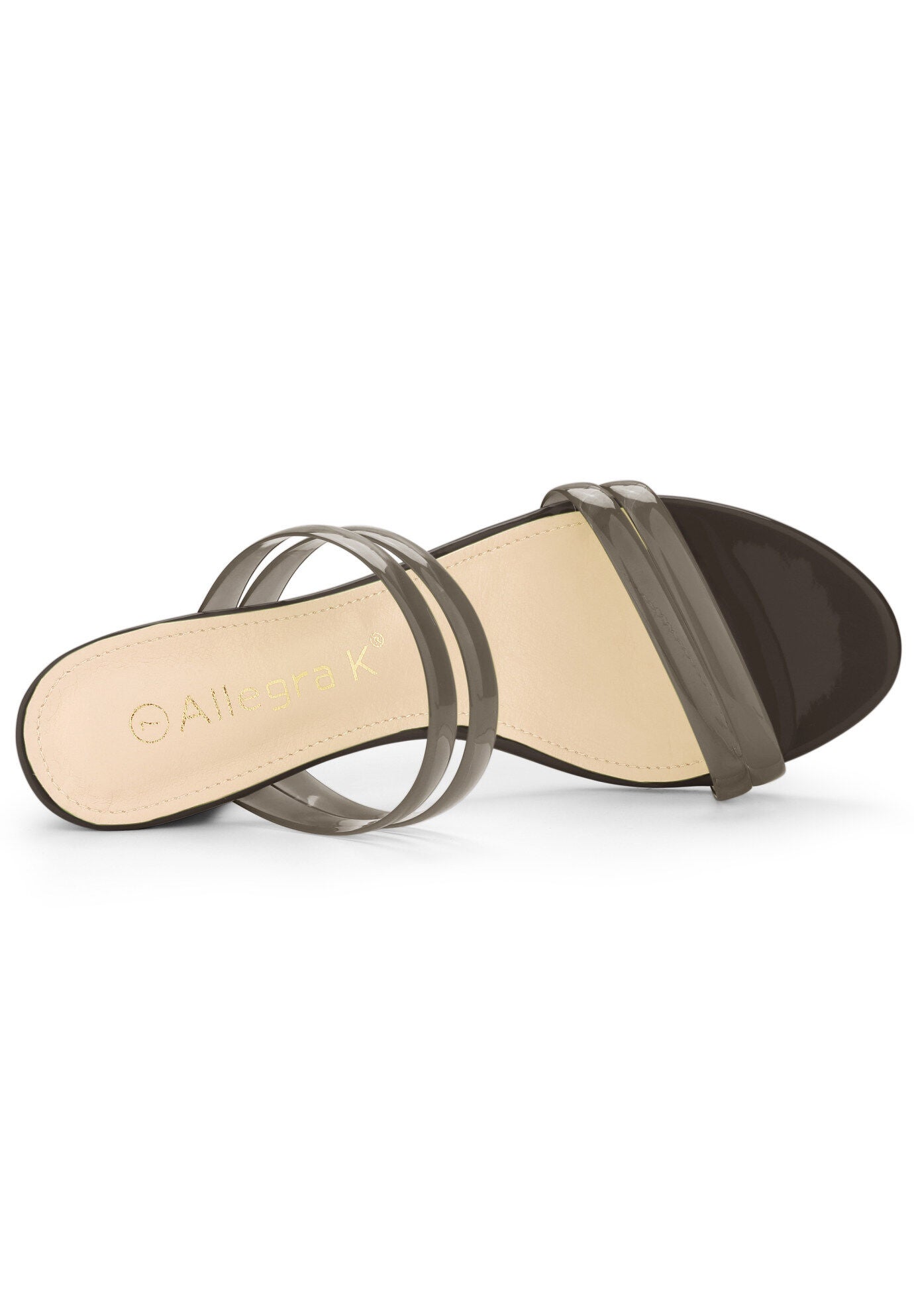 Strappy Slides Mules Block High Heel Sandal, Coffee / Brown, alternate image number 3