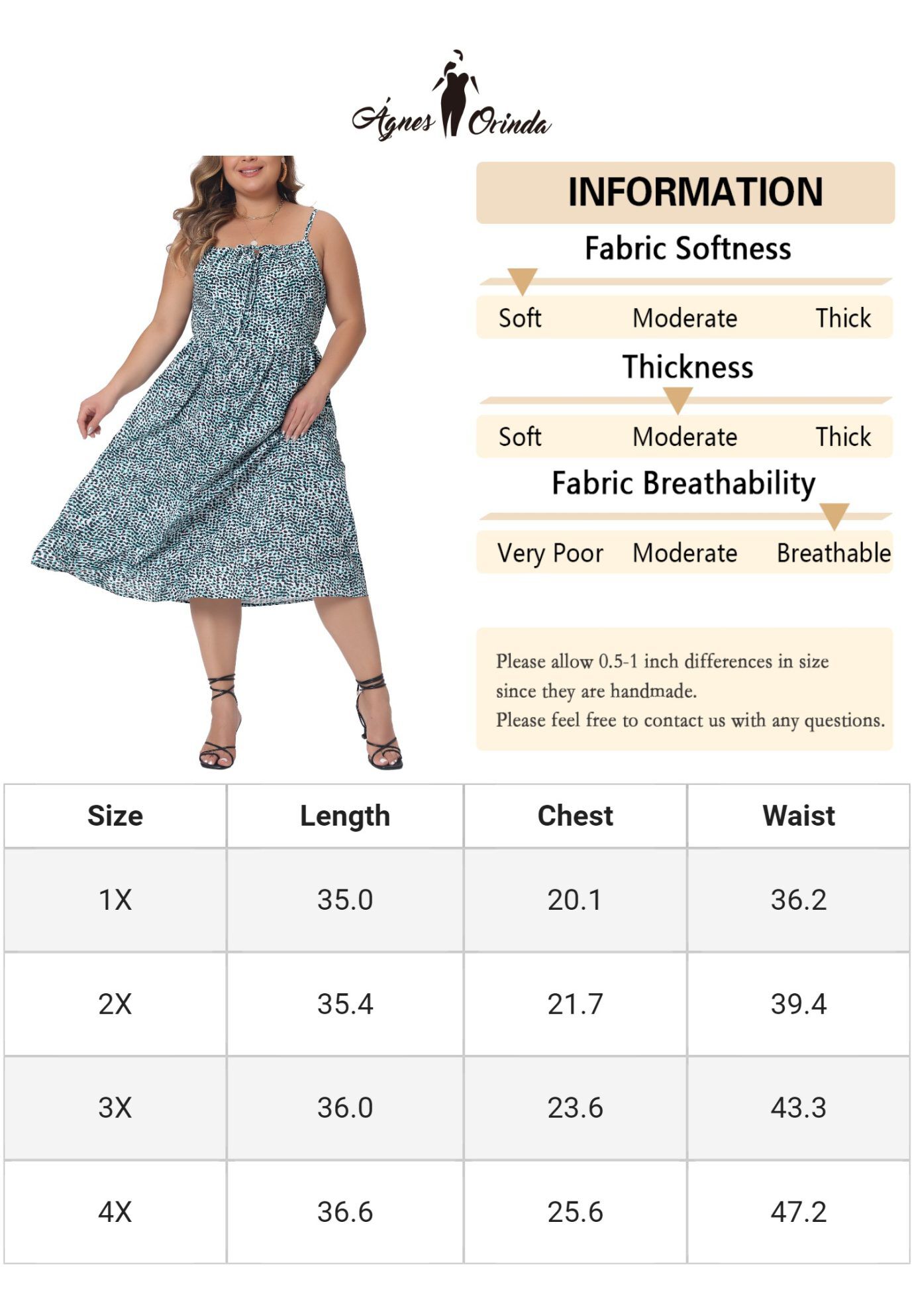 Tie Front Adjustable Spaghetti Strap Cami Midi Floral Dress, Green / Teal, alternate image number 4