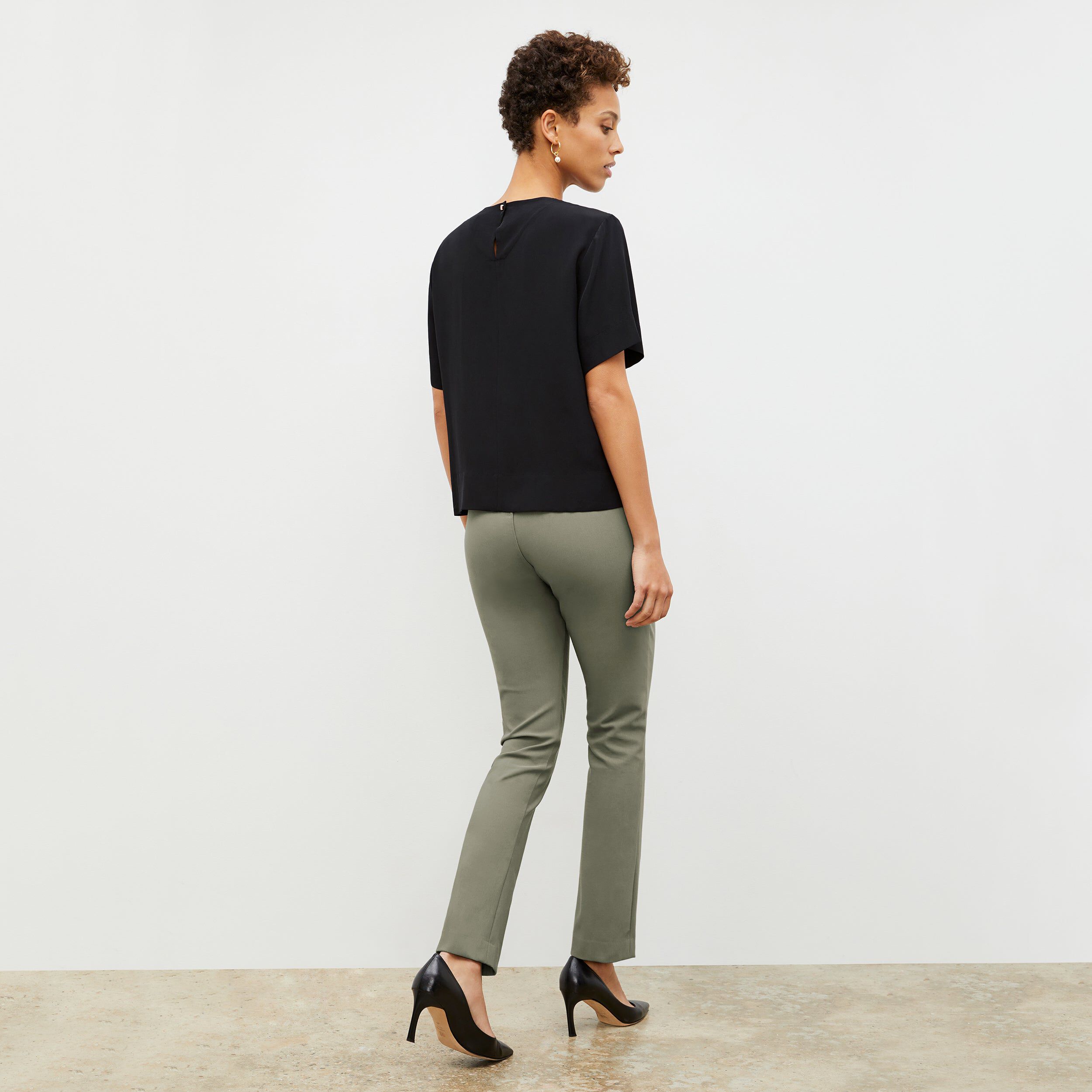 Annika Tee - Washable Silk, Black / Black, alternate image number 4
