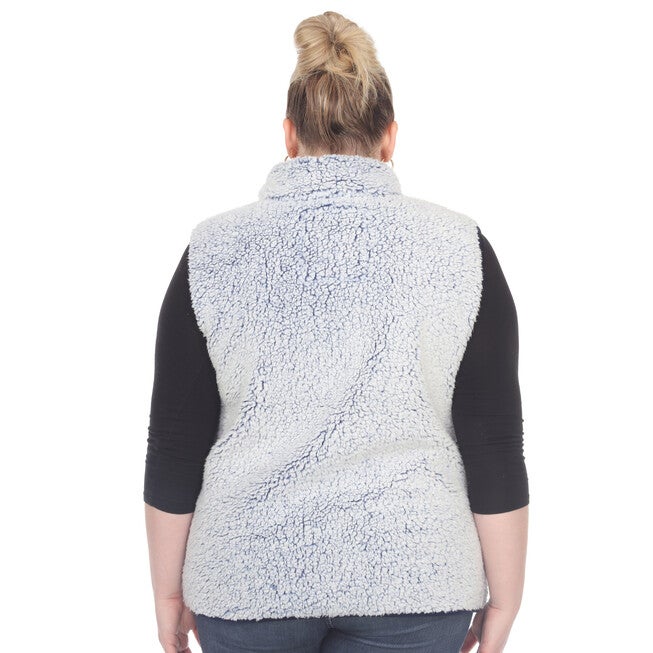 Zip up sherpa vest, Sheep Blue / Light Blue, alternate image number 3