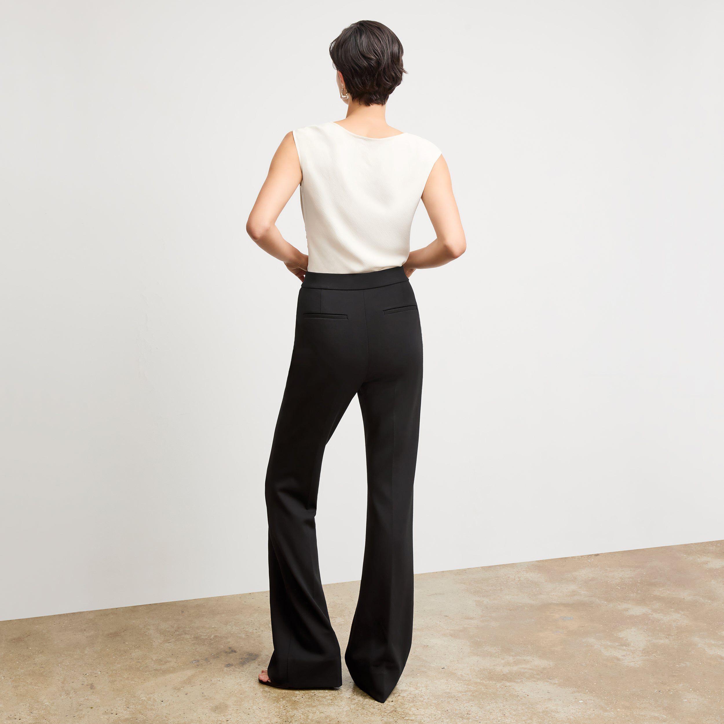 Hart Flare Trouser - Butter Ponte, Black / Black, alternate image number 2