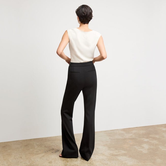 Hart Flare Trouser - Butter Ponte, Black / Black, alternate image number 2