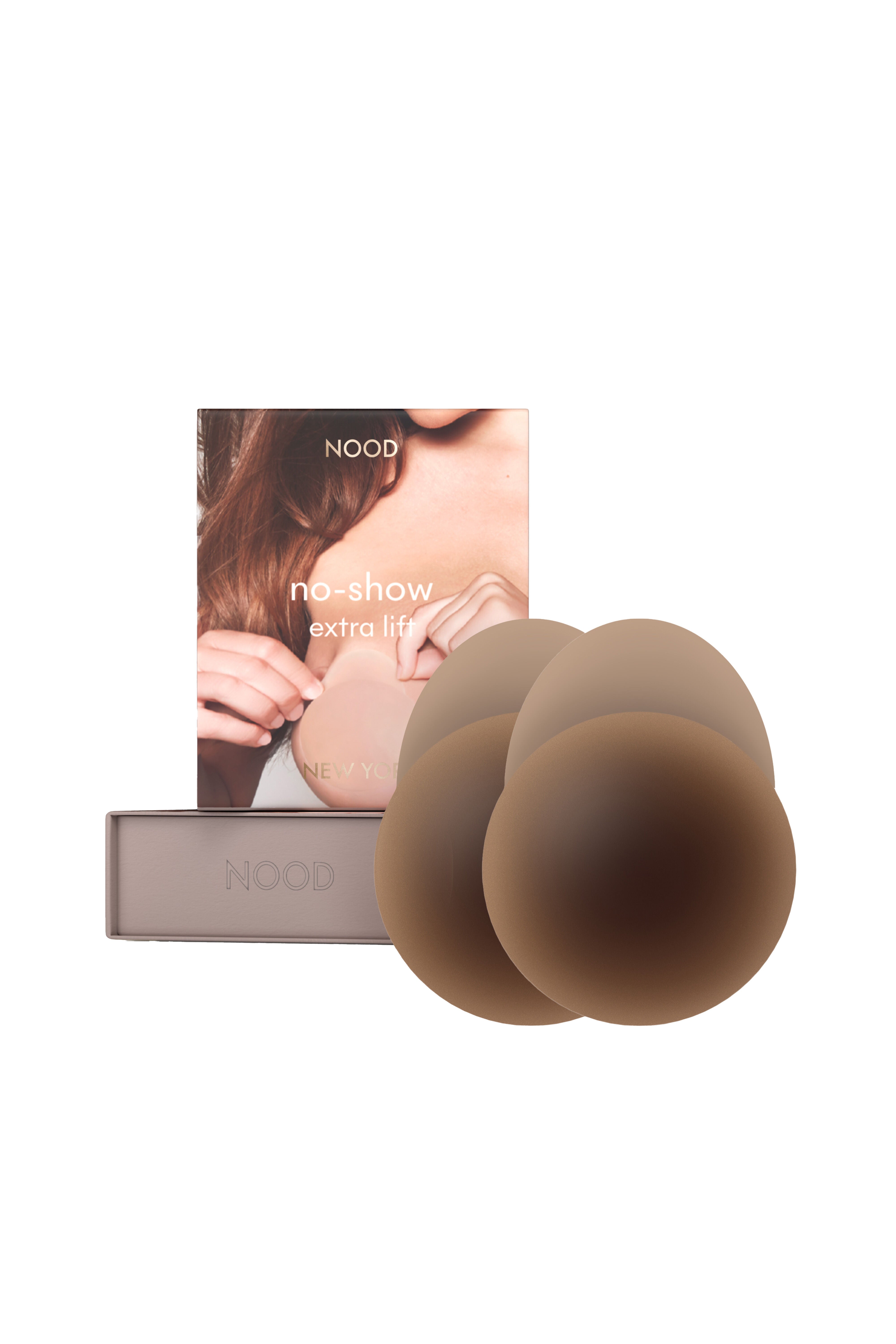 No-Show Extra Lift Adhesive & Reusable Nipple Covers, No 9 Espresso / Brown, hi-res image number 0
