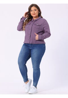 WASHED FRONT FRAYED DENIM JACKET