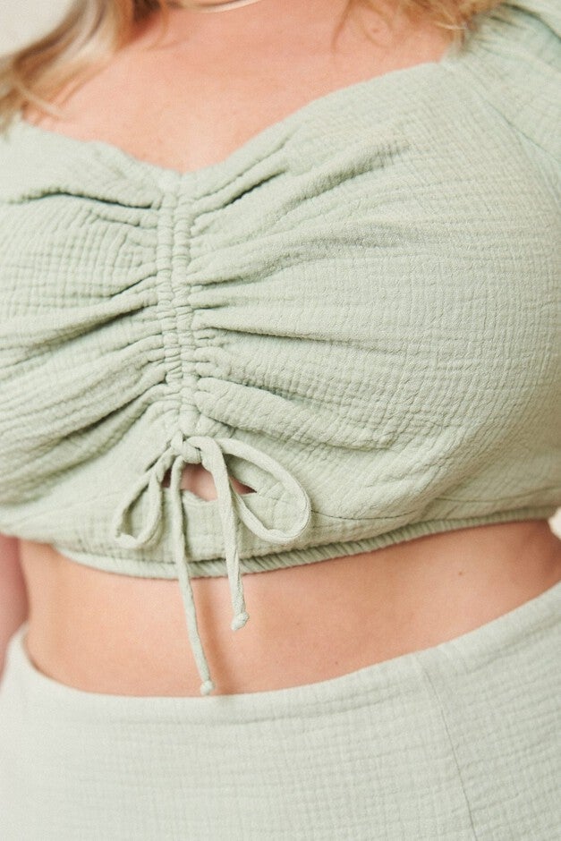 Melanie Cotton Gauze Top, Sage / Sage Green, alternate image number 2