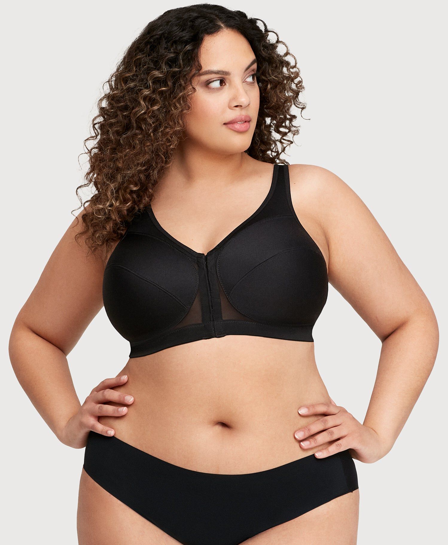 MagicLift Front-Closure Posture Back Bra Band | 38, Black / Black, alternate image number 3