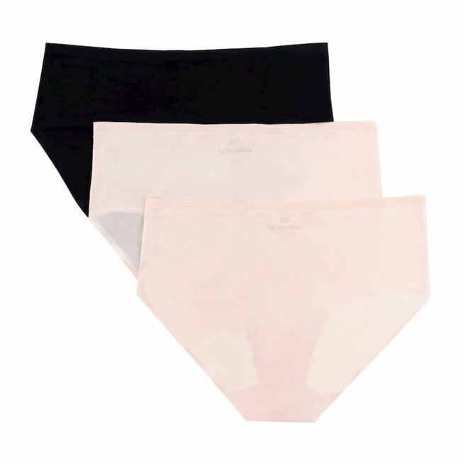 No Brainer Seamless Briefs 3 Pack Bundle, No Brainer Bundle Almond with Tap Shoe Black / Black, alternate image number null