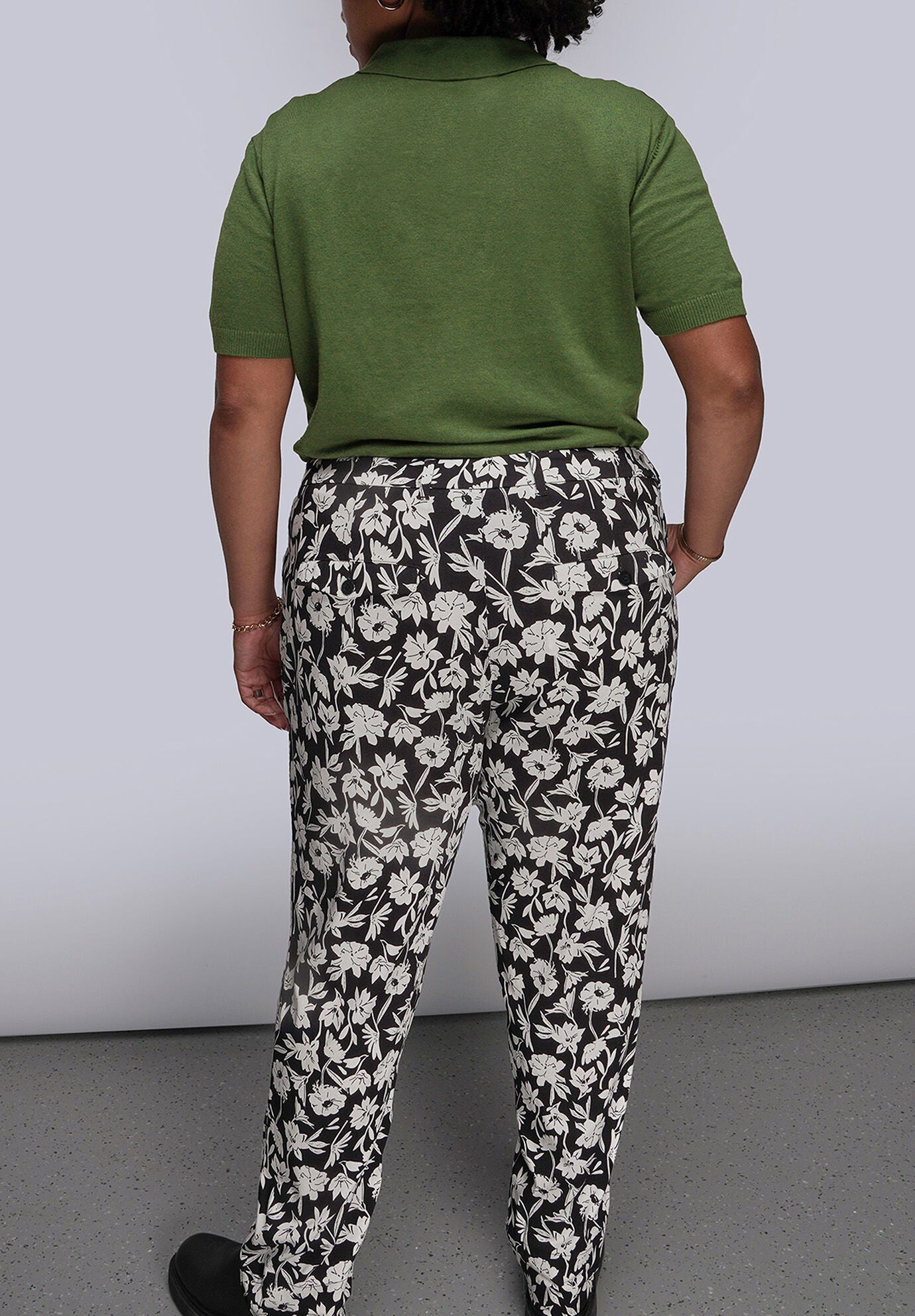 The Empower Trouser, MONOCHROME FLORAL BLACK / Black, alternate image number 2
