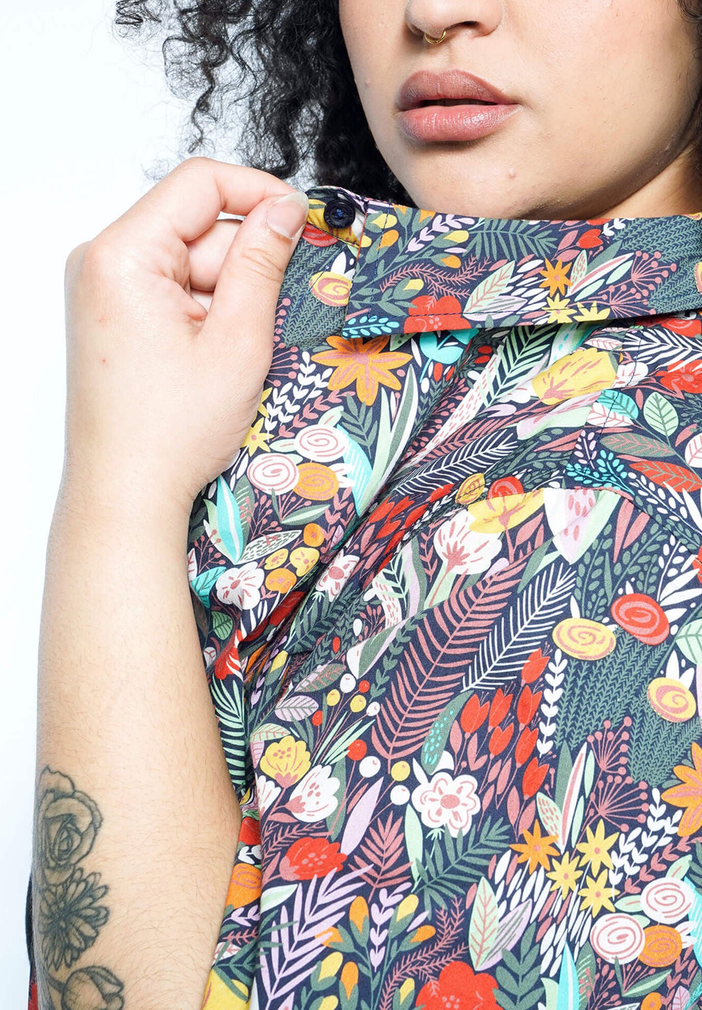 The Essential Button Up, OASIS MULTI / Yellow, alternate image number 3