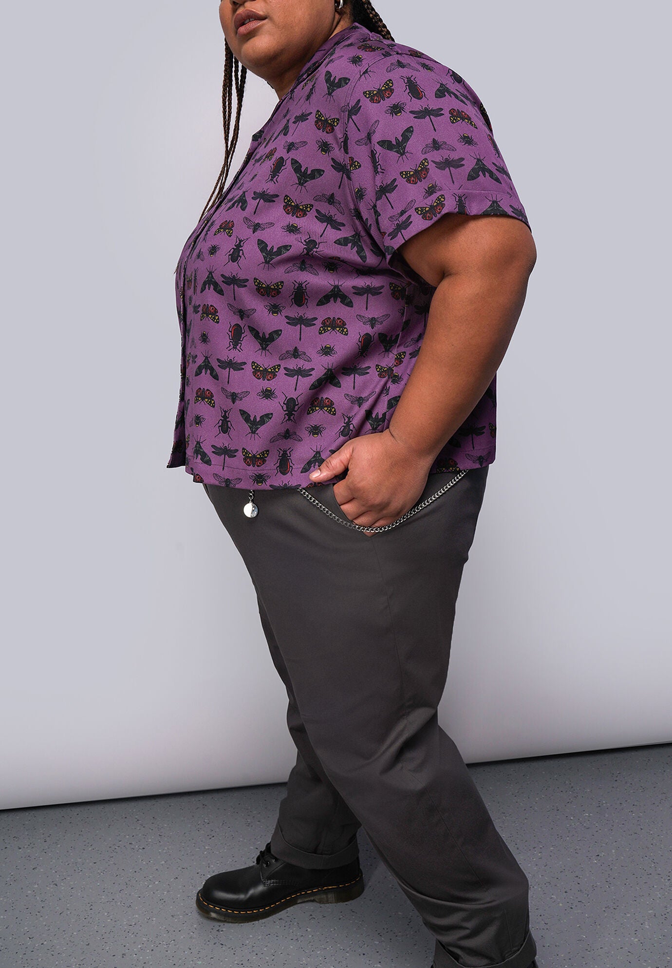 The Everyday Camp Button Up, INSECT GRAPE / Purple, alternate image number 1