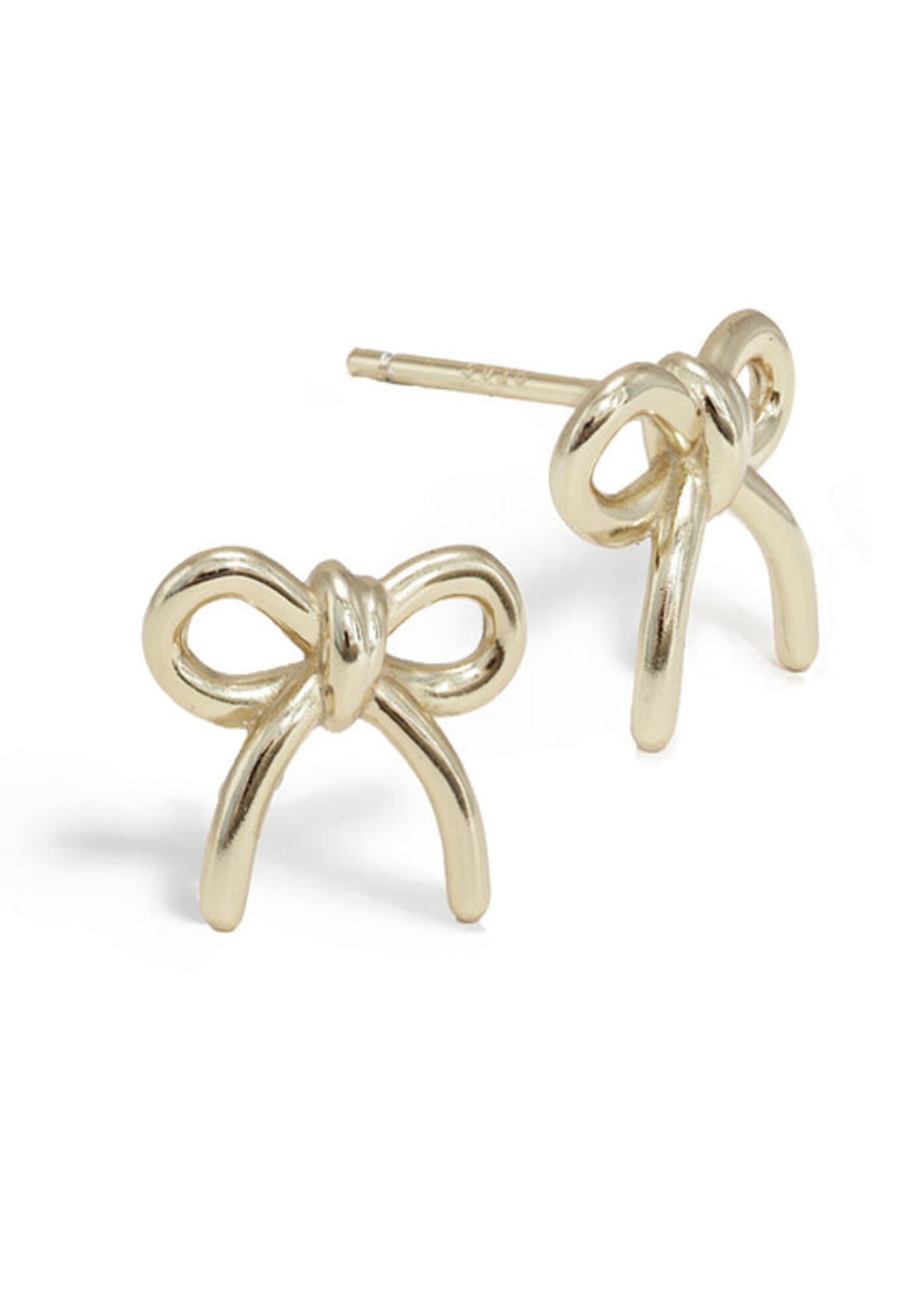 COQUETTE BOW Stud Earrings, Silver / Silver, hi-res image number 0