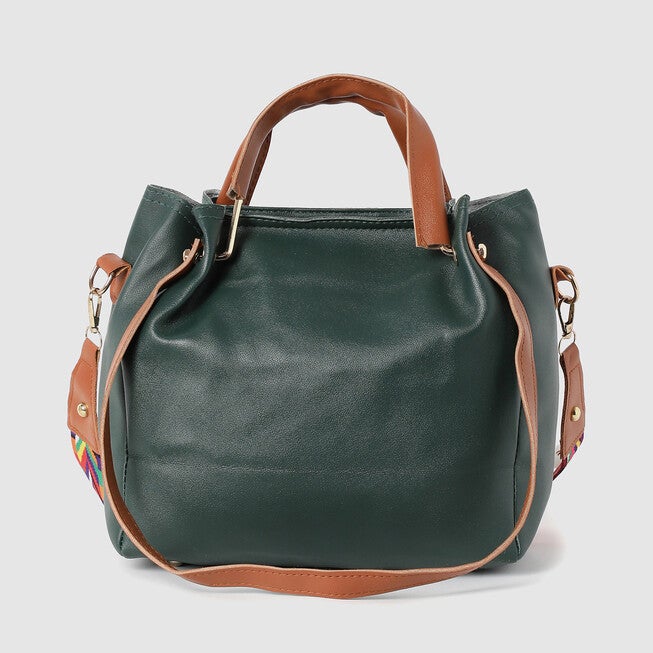 Haute Sauce Women's Geometric Tote Bag, Forest Green / Forest Green, alternate image number 3