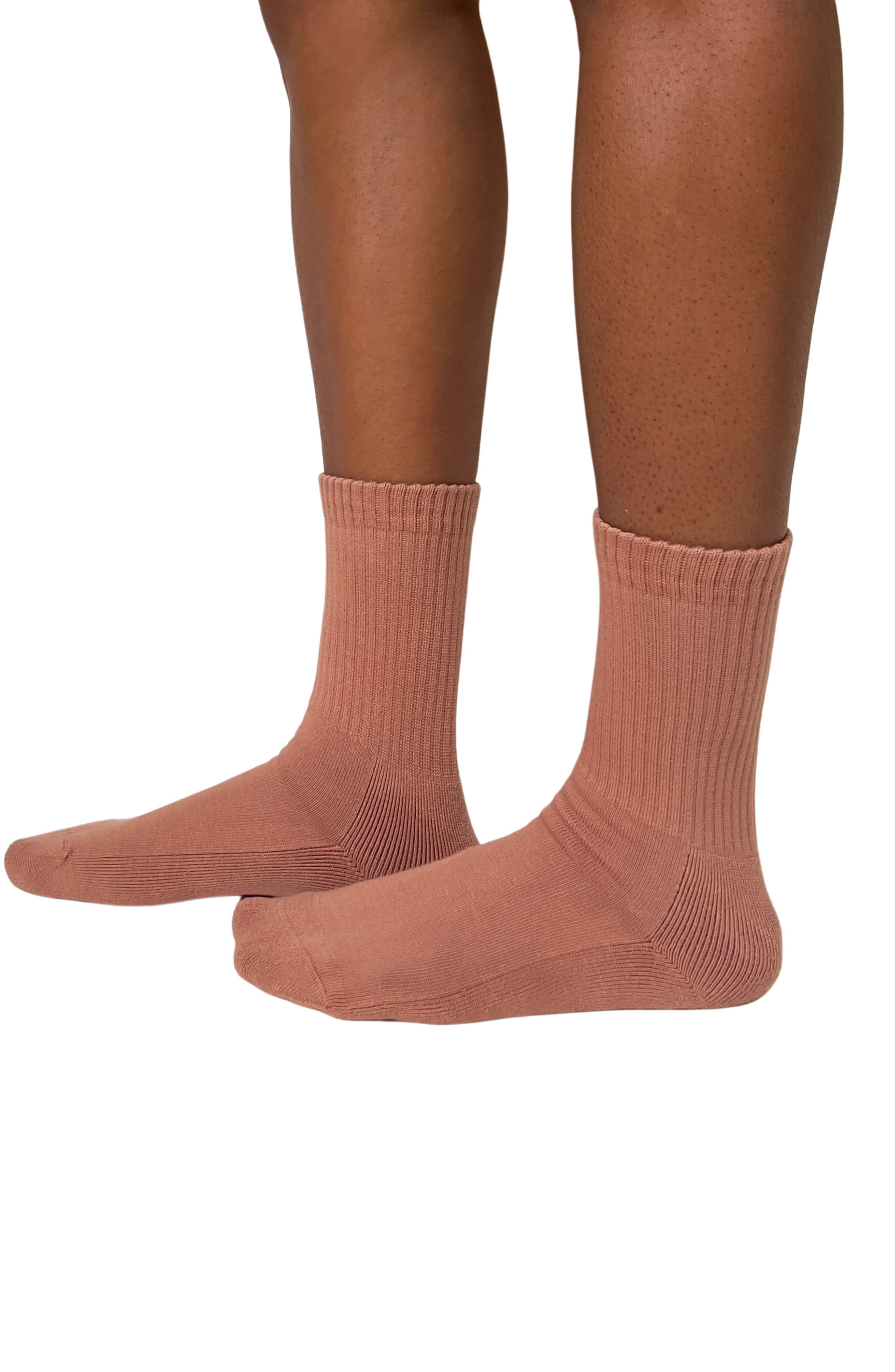 Luxe Organic Pima Cotton Socks, Medium Nude / Brown, alternate image number 1