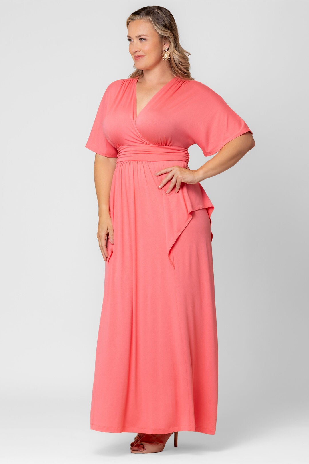 Indie Flair Maxi Dress, Coral / Coral, alternate image number 3