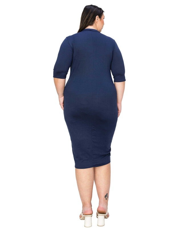 MONA MIDI DRESS, Navy / Navy, alternate image number 2