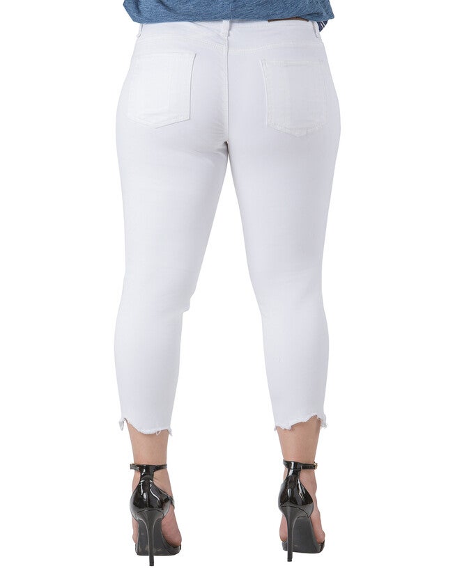 Tessa Summer Chewed Hem Cropped Jeans, 2849SHARKBIT / White, alternate image number 4