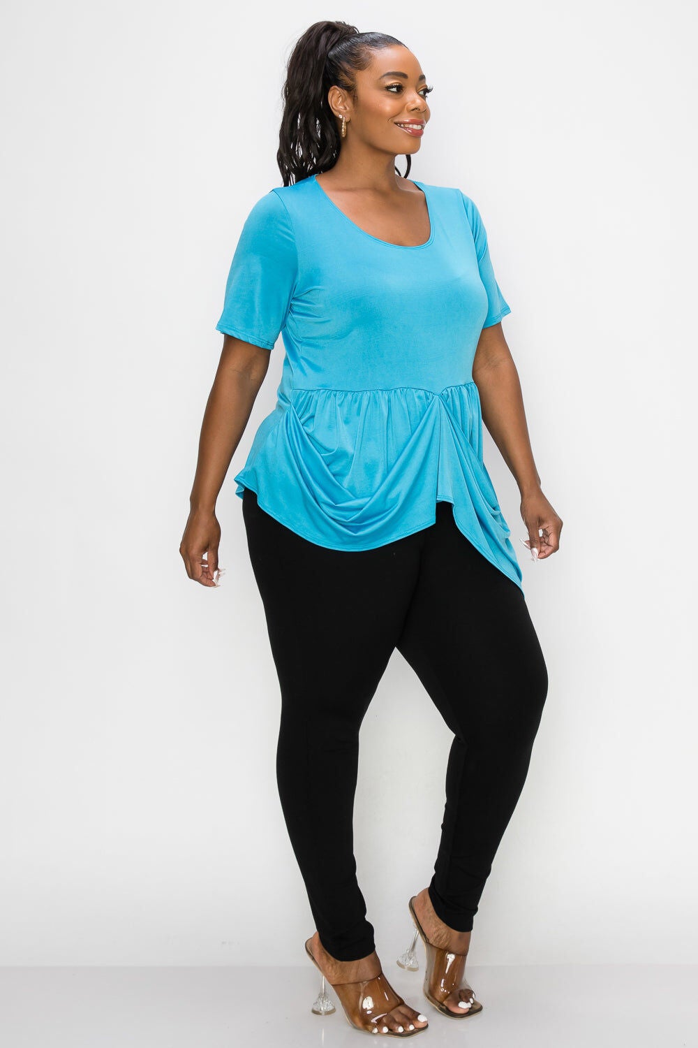 SAVANNAH DRAPED PEPLUM TOP, , alternate image number 7