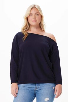 Cotton Cashmere Off The Shoulder Sweater