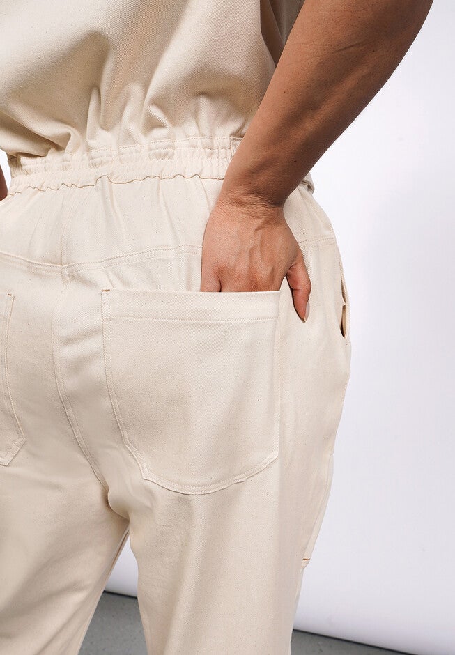 The Essential Denim High Waisted Coverall, NATURAL / Tan, alternate image number 4