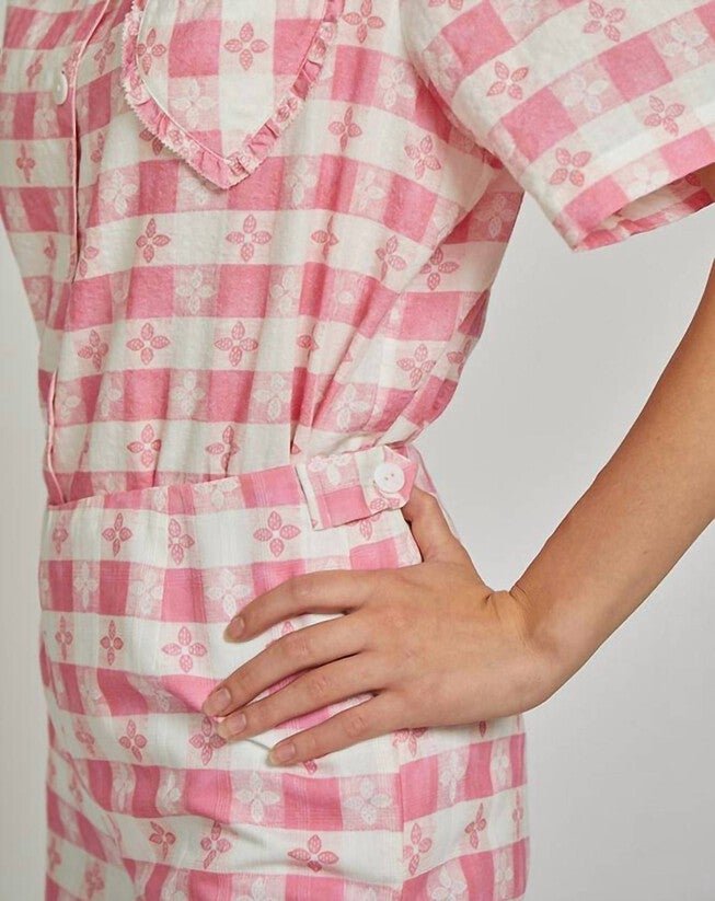 BIRDIE PANT IN PINK TABLECLOTH, Pink Tablecloth / Pink, alternate image number null