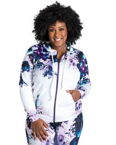 Caci Floral Print Activewear Tracksuit Hoodie Jacket