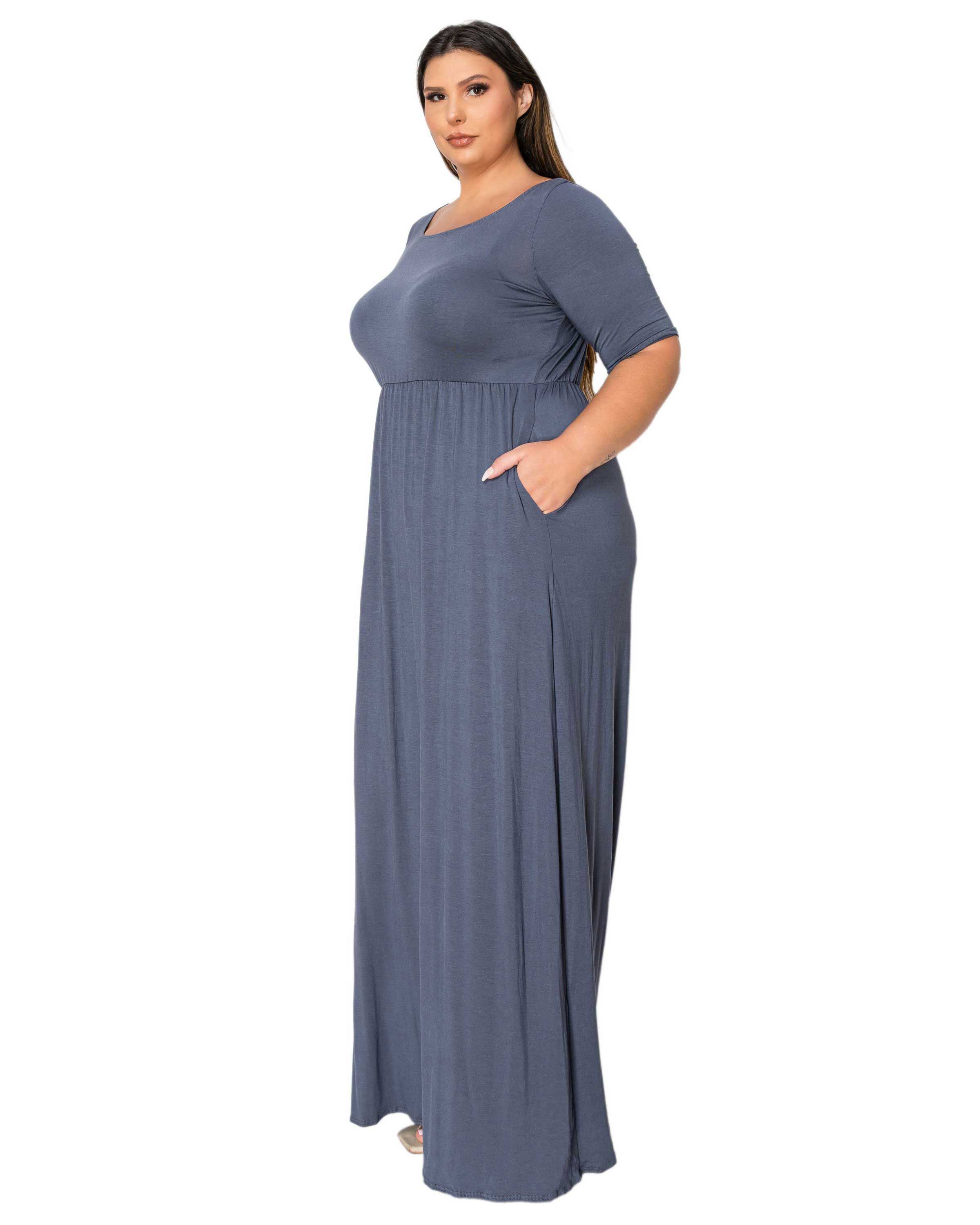 Eva Pocket Maxi Dress, Charcoal / Charcoal Grey, alternate image number 1