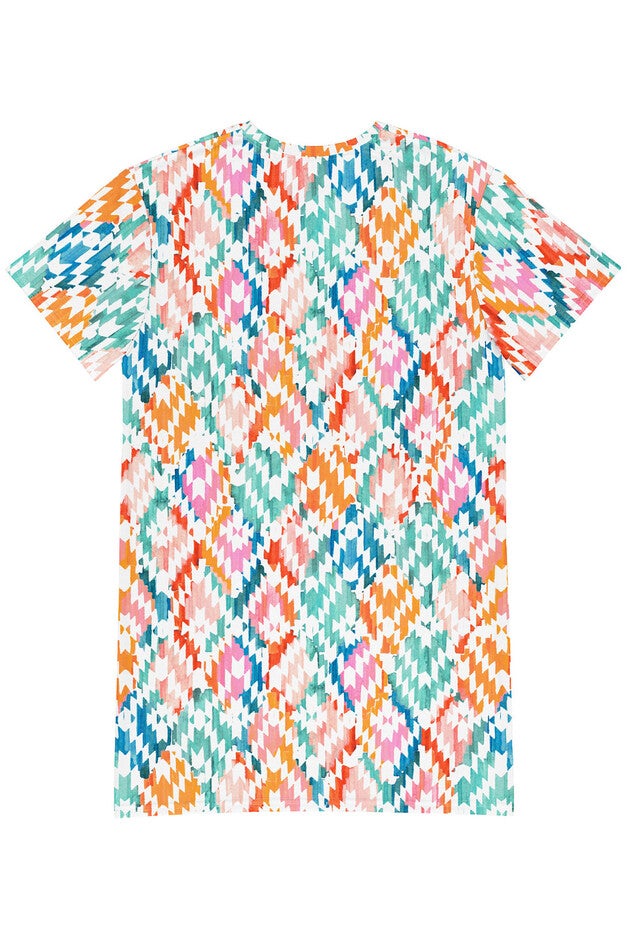 Carnival Ikat T-shirt Dress, , alternate image number null