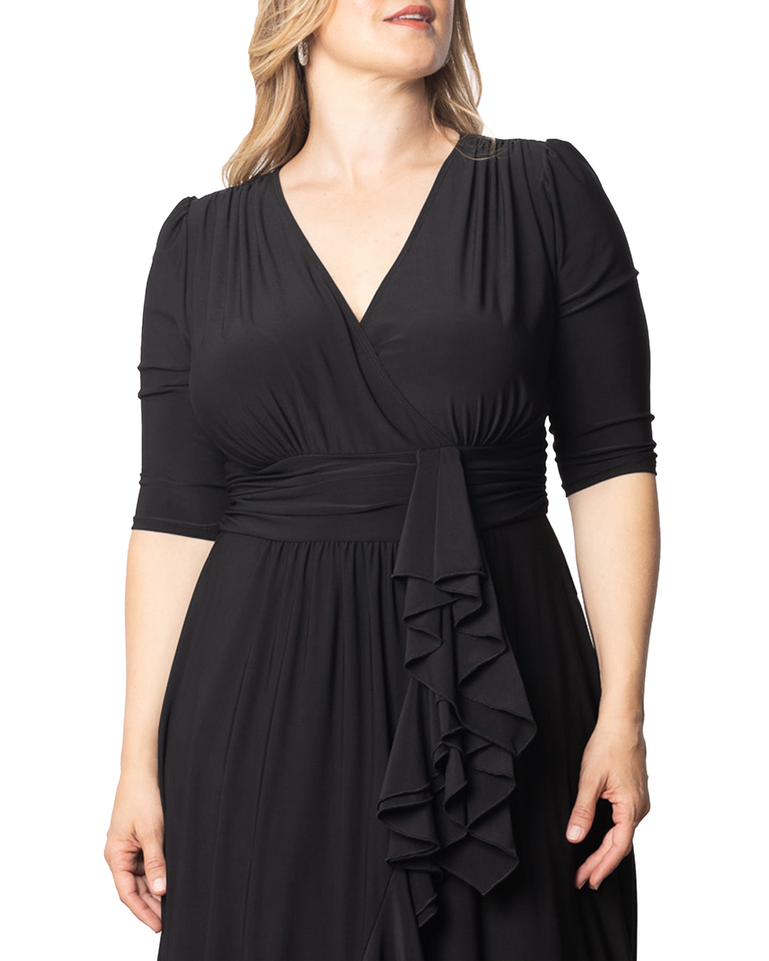 Veronica Ruffle Evening Gown, ONYX / Black, alternate image number 1