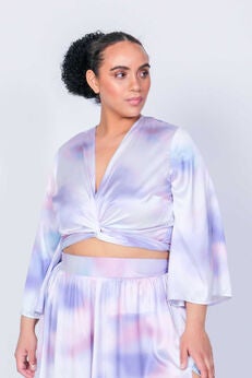 Bell Sleeve Ashford Simpson Wrap Crop Top