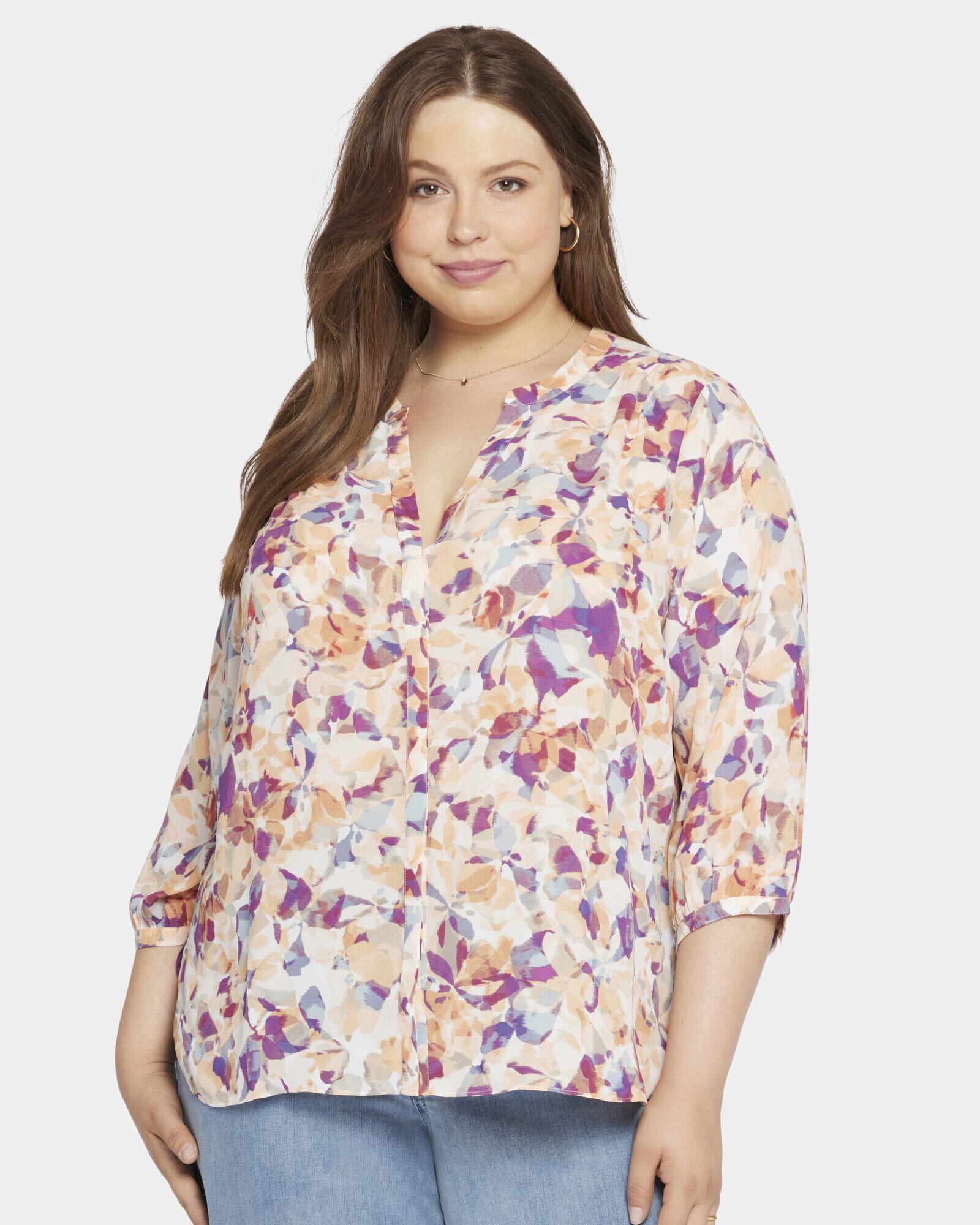 Pintuck Blouse, Fallen Leaf / Ivory, hi-res image number 0