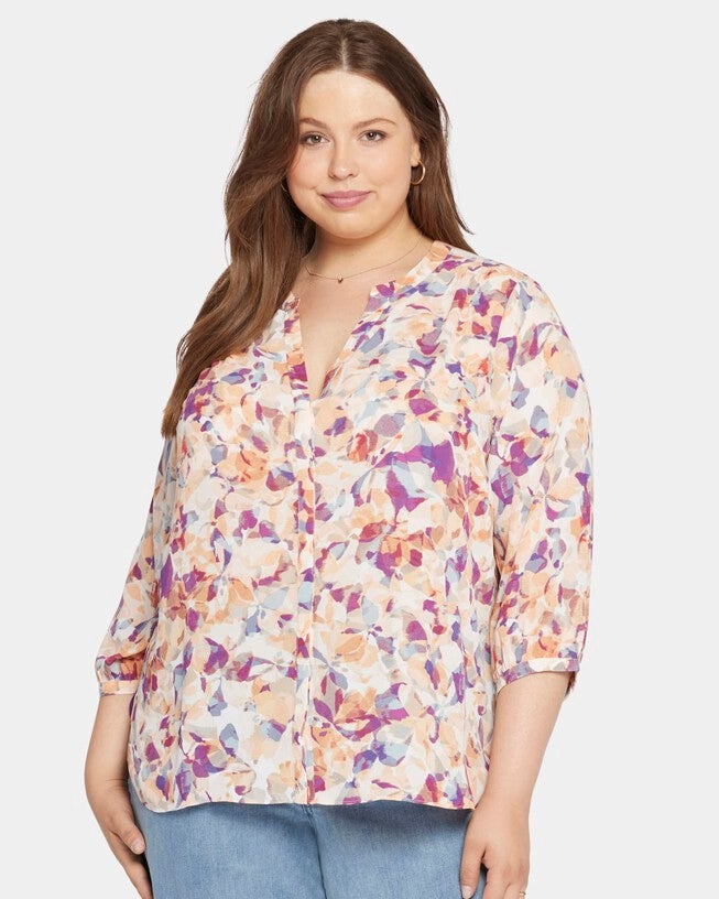 Pintuck Blouse, Fallen Leaf / Ivory, hi-res image number 0