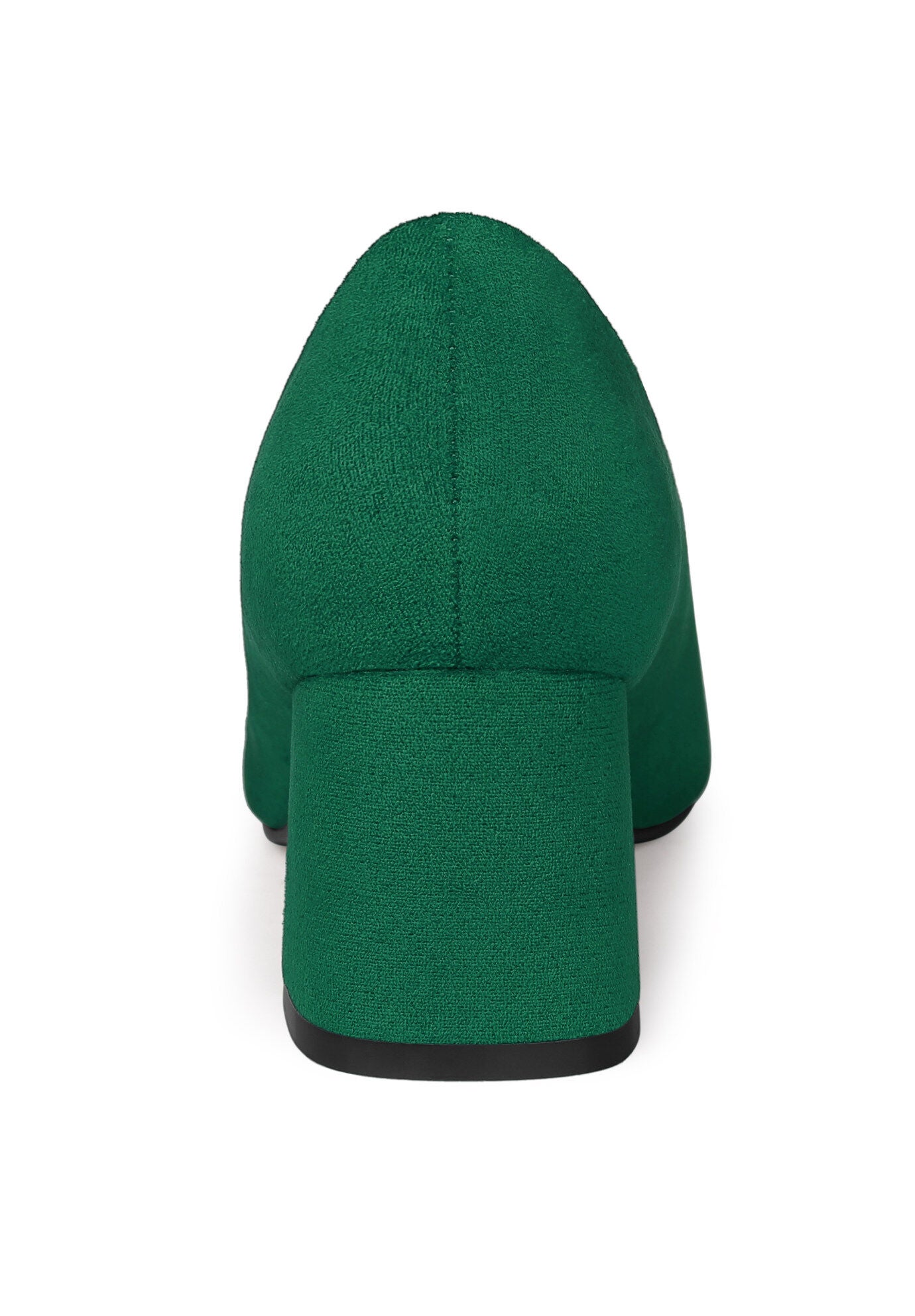 Pointy Toe Slip on Low Chunky Heels Pump, Green / Hunter Green, alternate image number 1