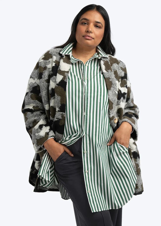 SIGNATURE TUNIC SHIRT - PALM STRIPE, , alternate image number null