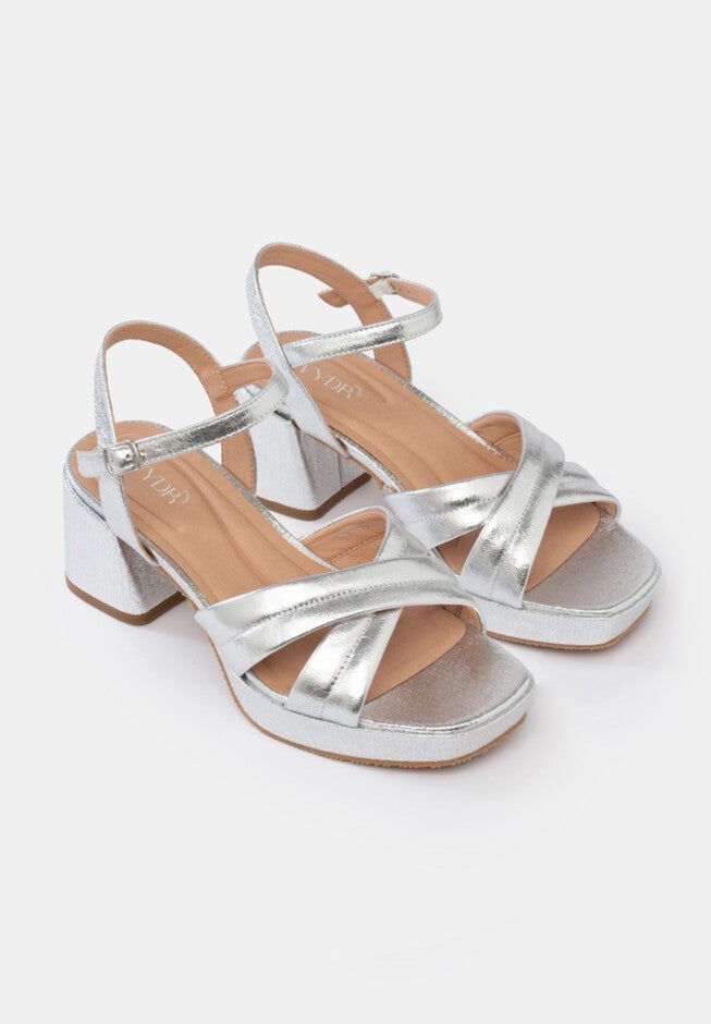 Donna Platform Sandals, Metallic Silver / Silver, alternate image number 1