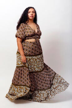 Aisha Crop Top and Maxi Skirt Set