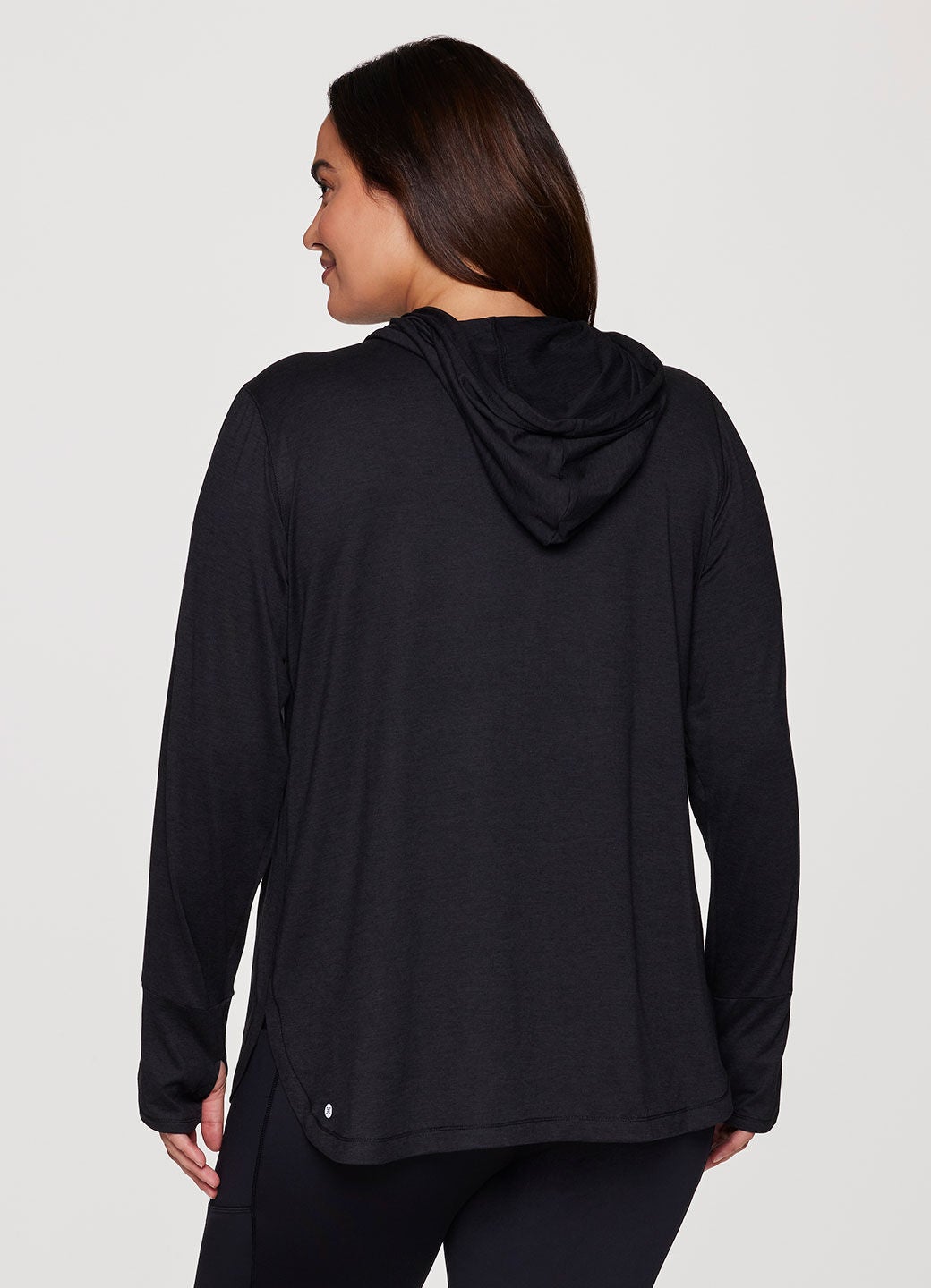 Studio Breathe Super Soft Hoodie Tunic, Black Heather / Black, alternate image number 3