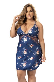Floral Paradise Satin Chemise