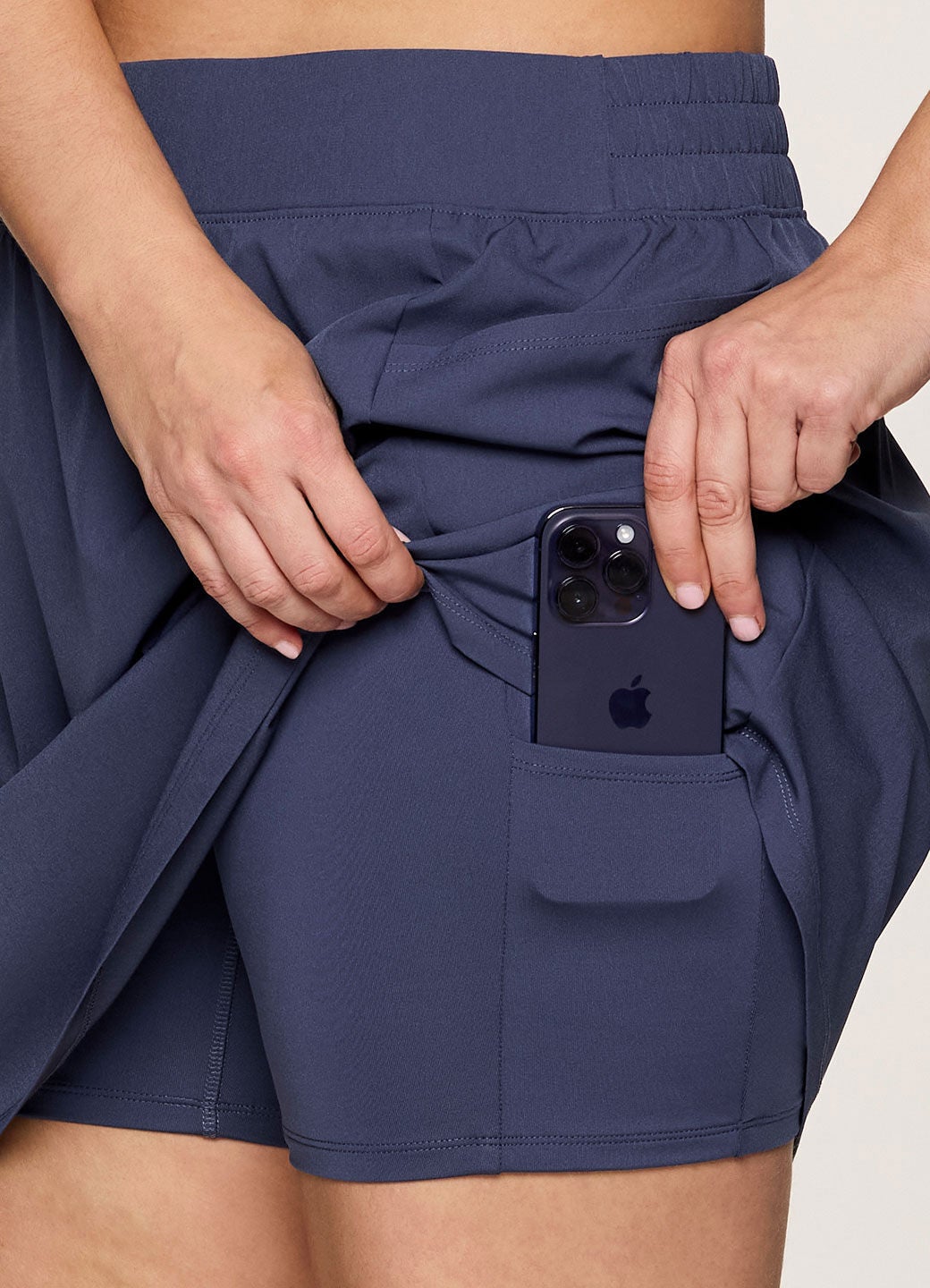 Prime Perfect Weekend Skort, Smoke Blue / Cornflower Blue, alternate image number 3