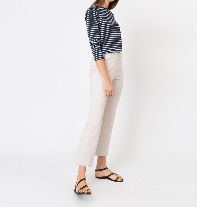 FAYE FLARE CROPPED PANT IN KHAKI STRETCH TWILL, , alternate image number null