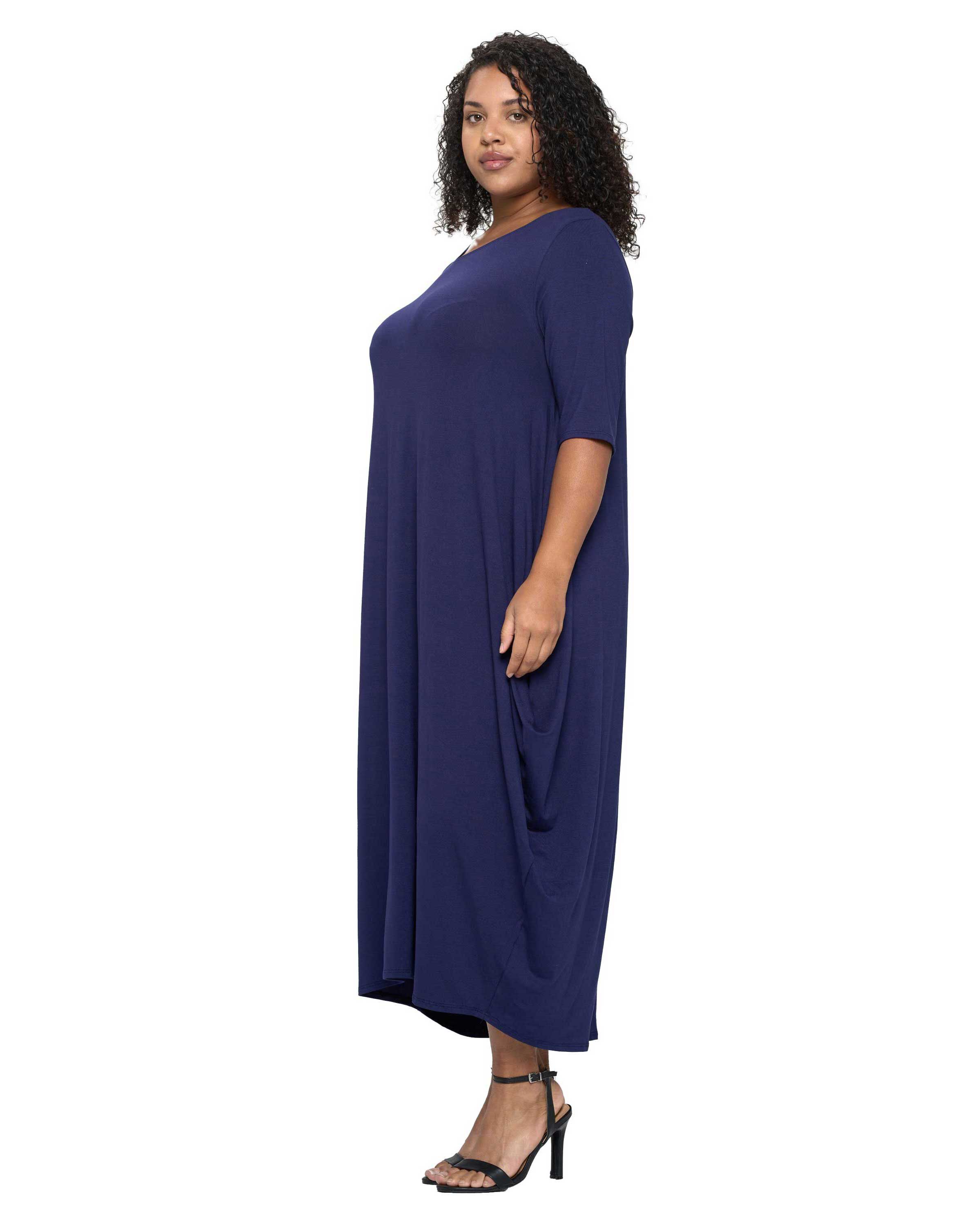 NEVAEH MIDI DRESS, Navy / Navy, alternate image number 2