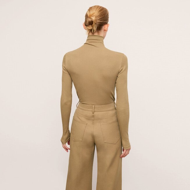 Axam Layering Turtleneck - Organic Ribbed Pima Cotton, Saddle / Brown, alternate image number 1