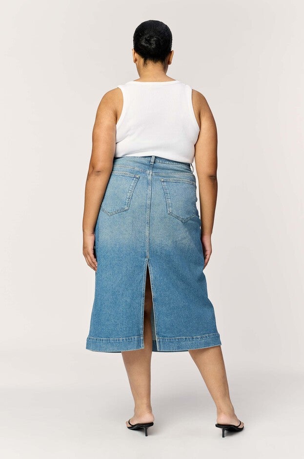 LIN PLUS - DENIM SKIRT | ROCKAWAY, ROCKAWAY / Dark Wash, alternate image number null