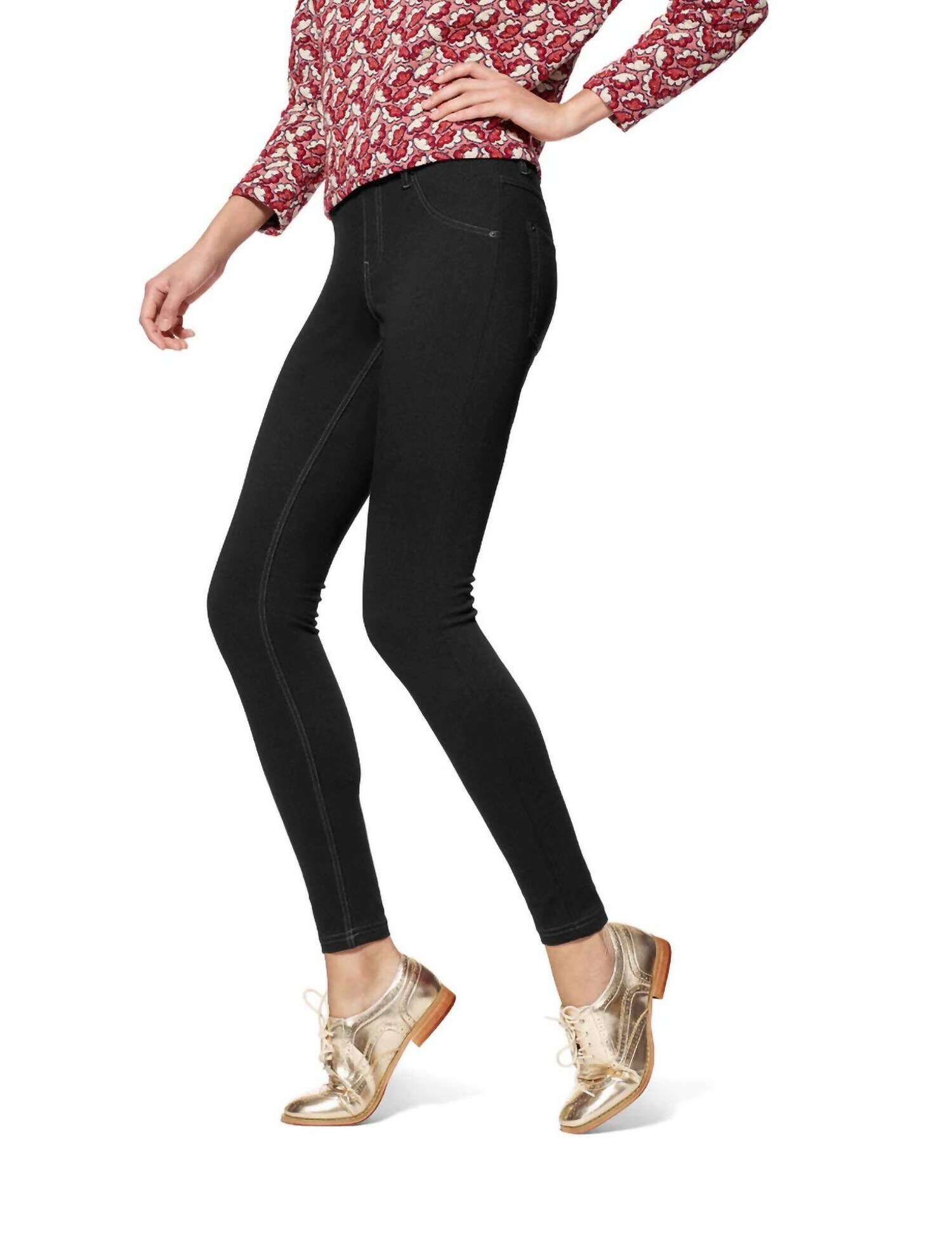 Essential Denim Leggings in Black, Black / Black, hi-res image number 0