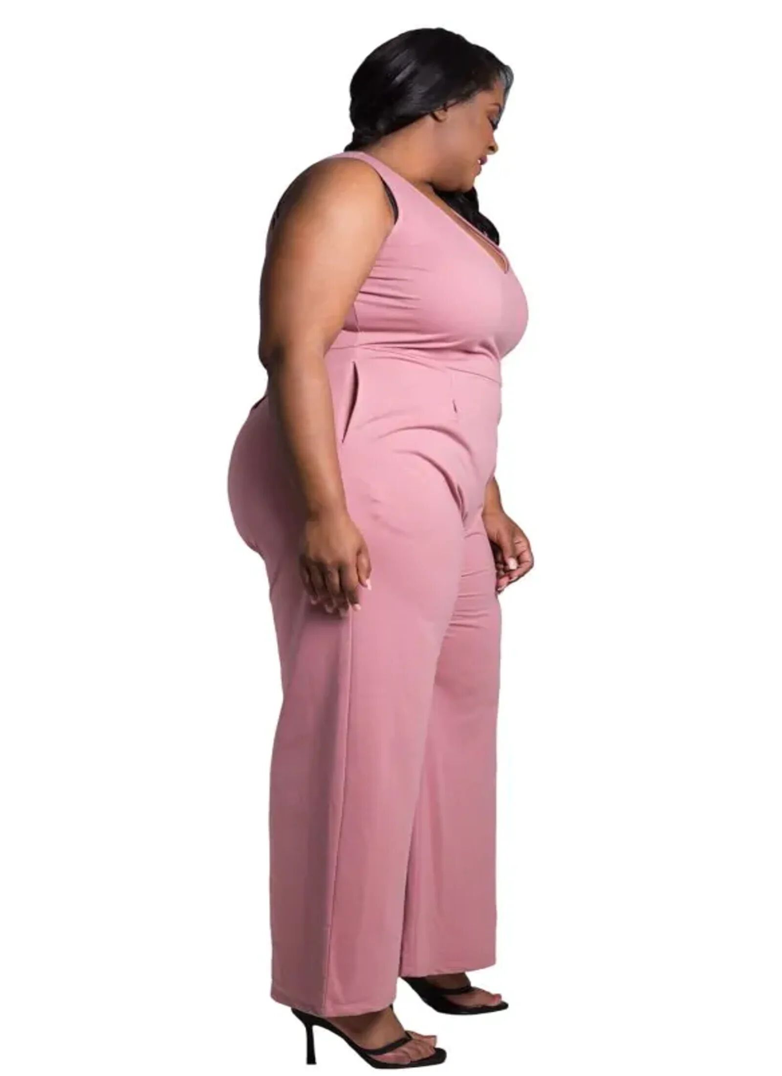 Kelly Sleeveless Wide Leg Jumpsuit, Dark Rose / Mauve, alternate image number 1