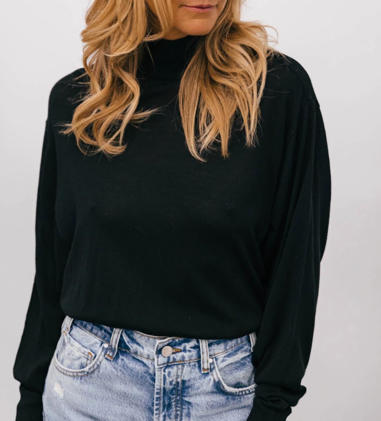 ROMEA SWEATER IN BLACK, Black / Black, alternate image number 3