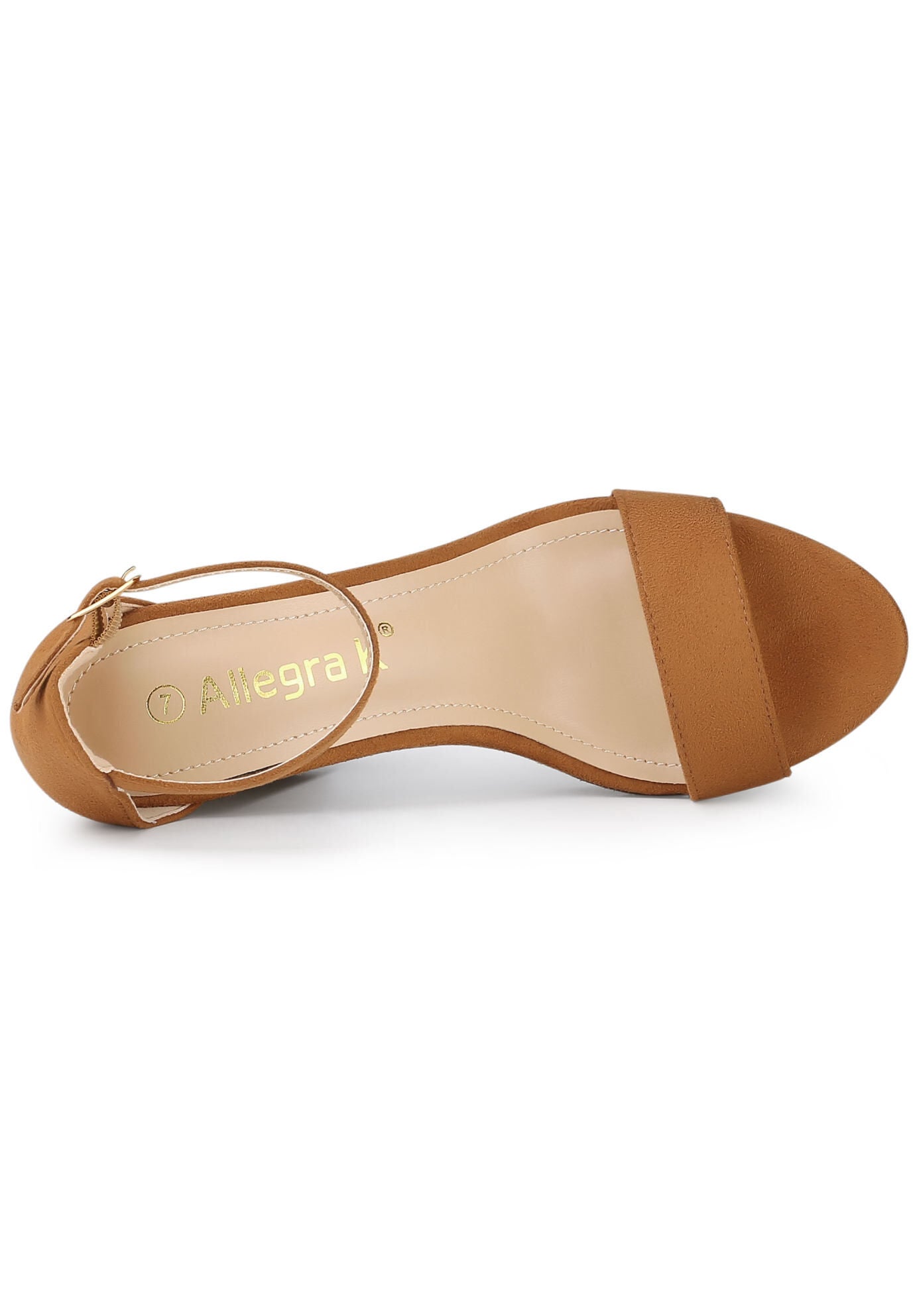 Platform Ankle Strap Chunky High Heel Sandals, Brown / Brown, alternate image number 3